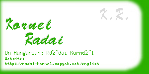 kornel radai business card